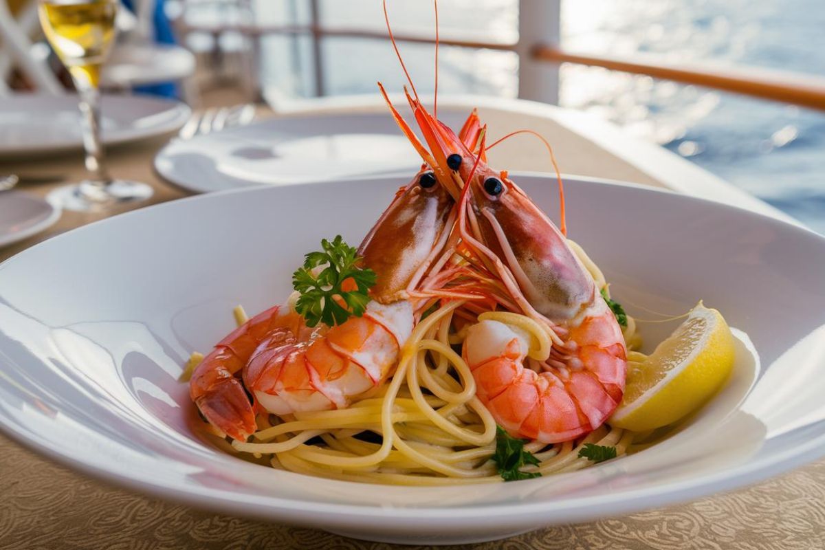 Prawn pasta at Sabatini's Italian Trattoria (Princess Cruises)