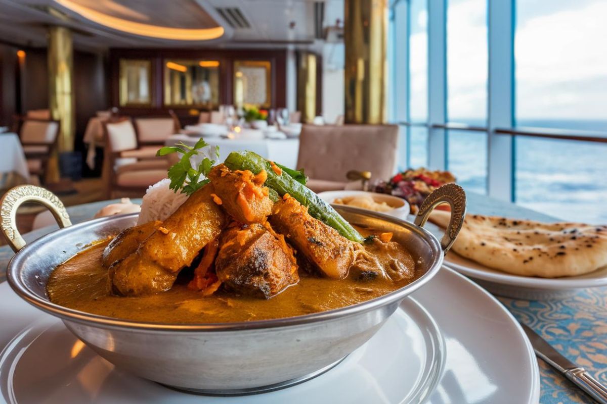 Indian curry dish at Sindhu by Atul Kochhar on a P&O cruise ship