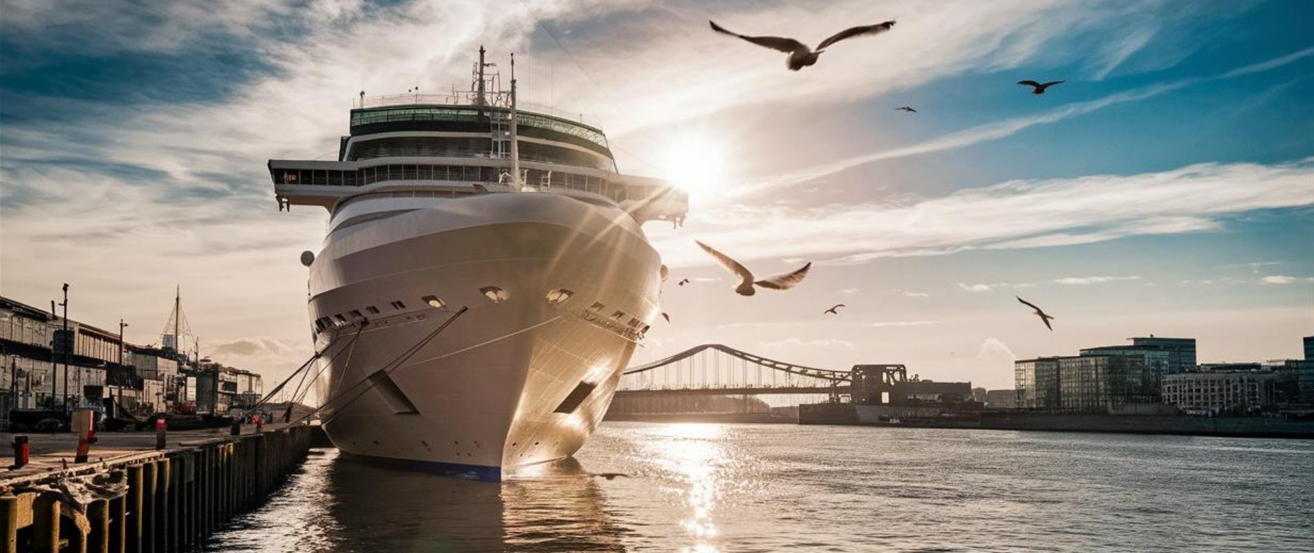 The Port of Tyne with a cruise ship in the background