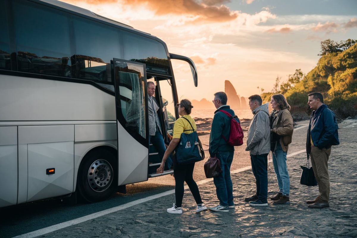 Getting on a sightseeing tour in Italy