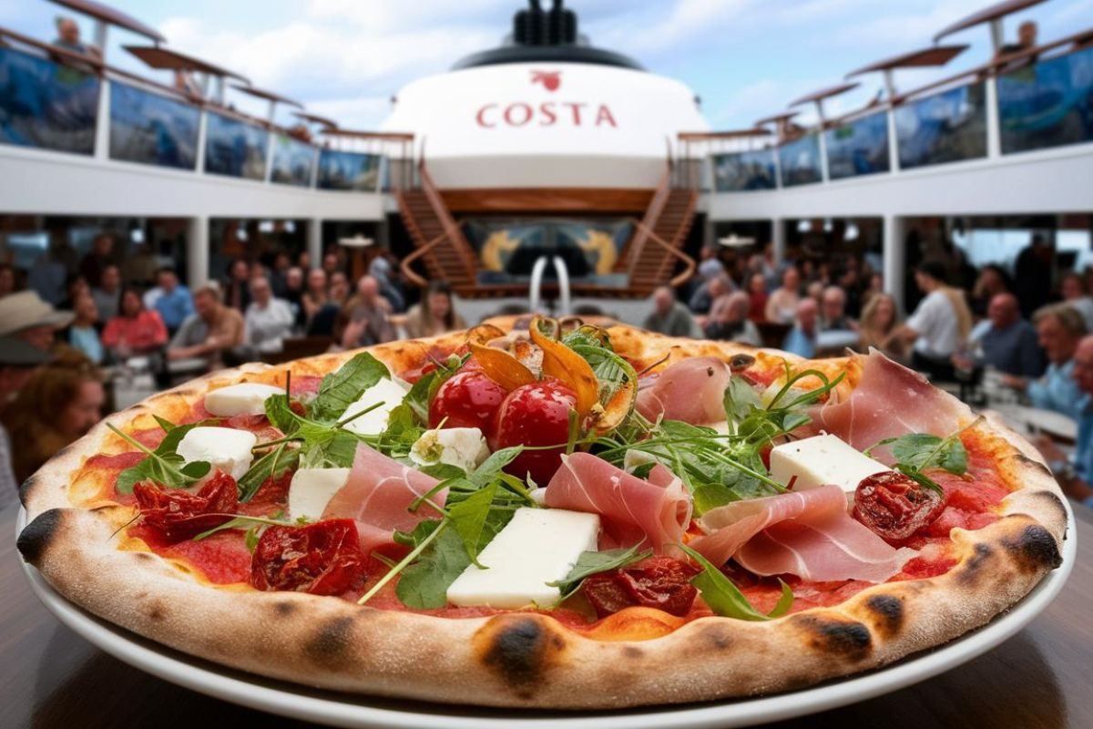 Gourmet pizza on a Costa Cruise ship