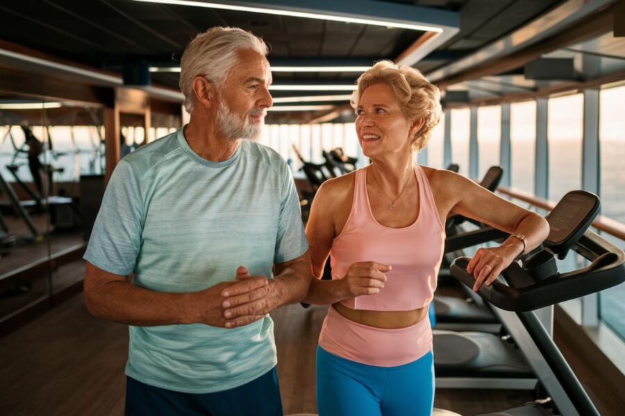 Couple in the gym on a Celebrity Cruises