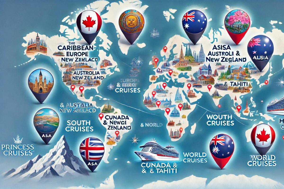 Global destinations covered by Princess Cruises.