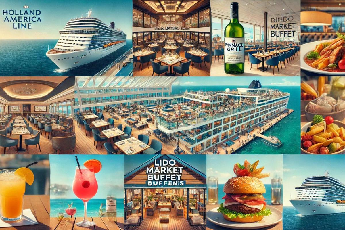 Restaurants and Drinks on a Holland America Line cruise