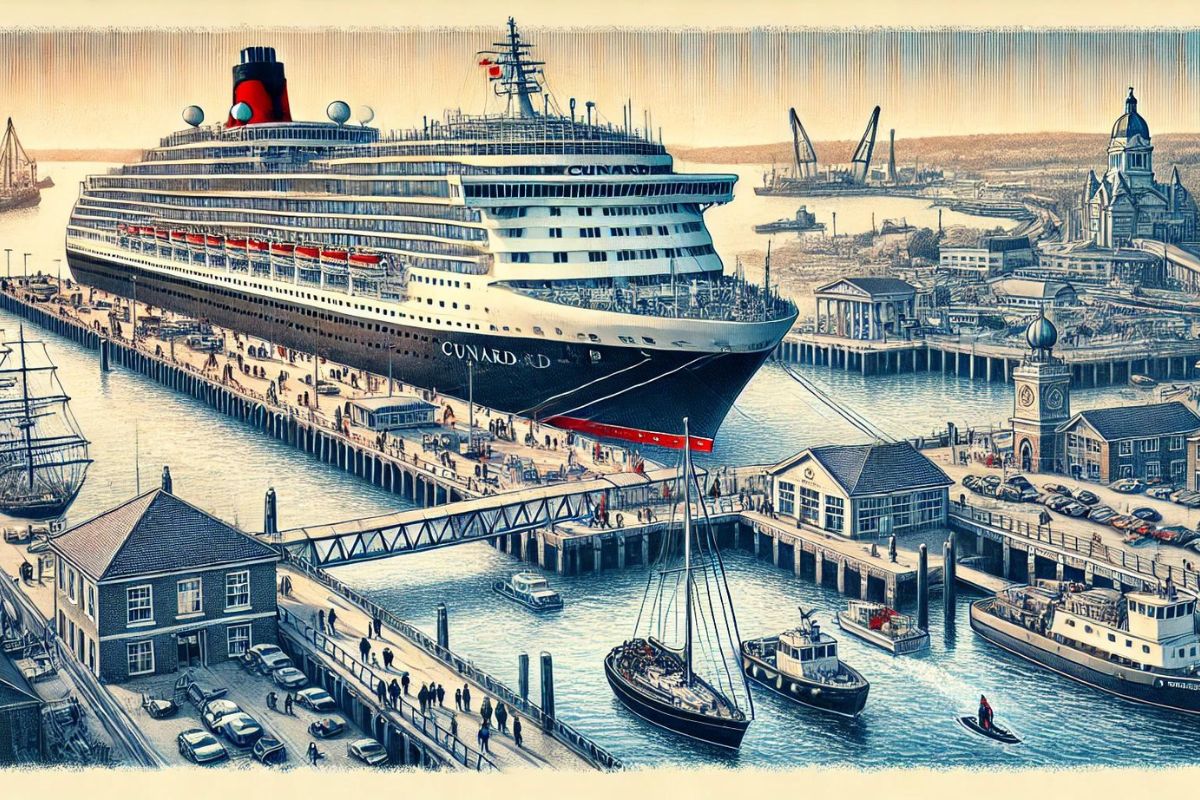Southampton Port on a Cunard Cruise ship
