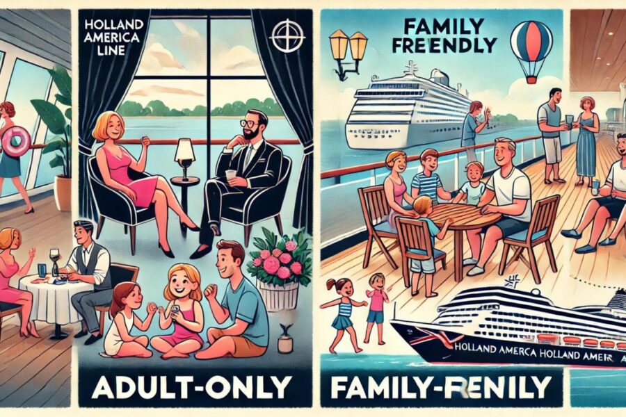 Adult-only and family-friendly activities on a Holland America Line