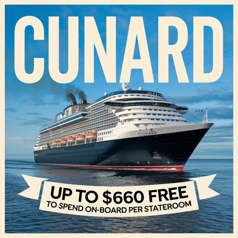 Cunard free $660 per stateroom