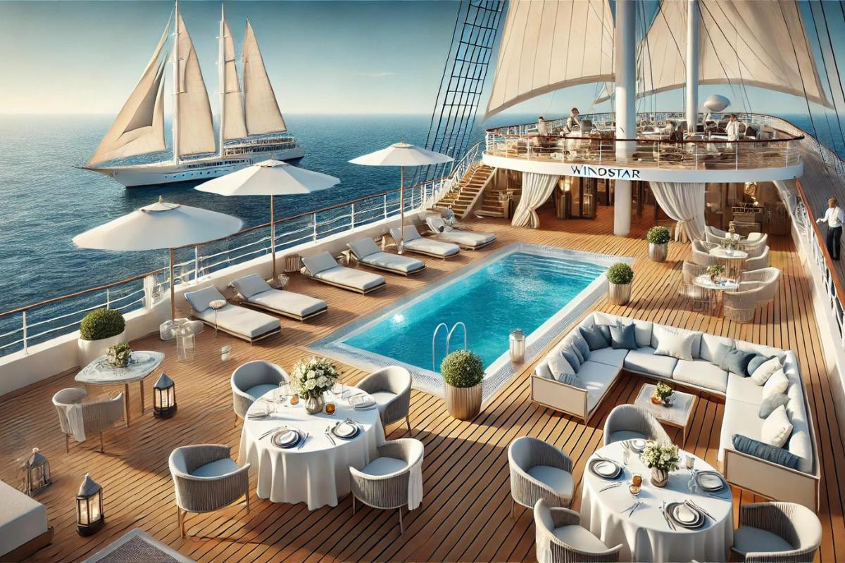 A luxurious scene on a Windstar cruise ship