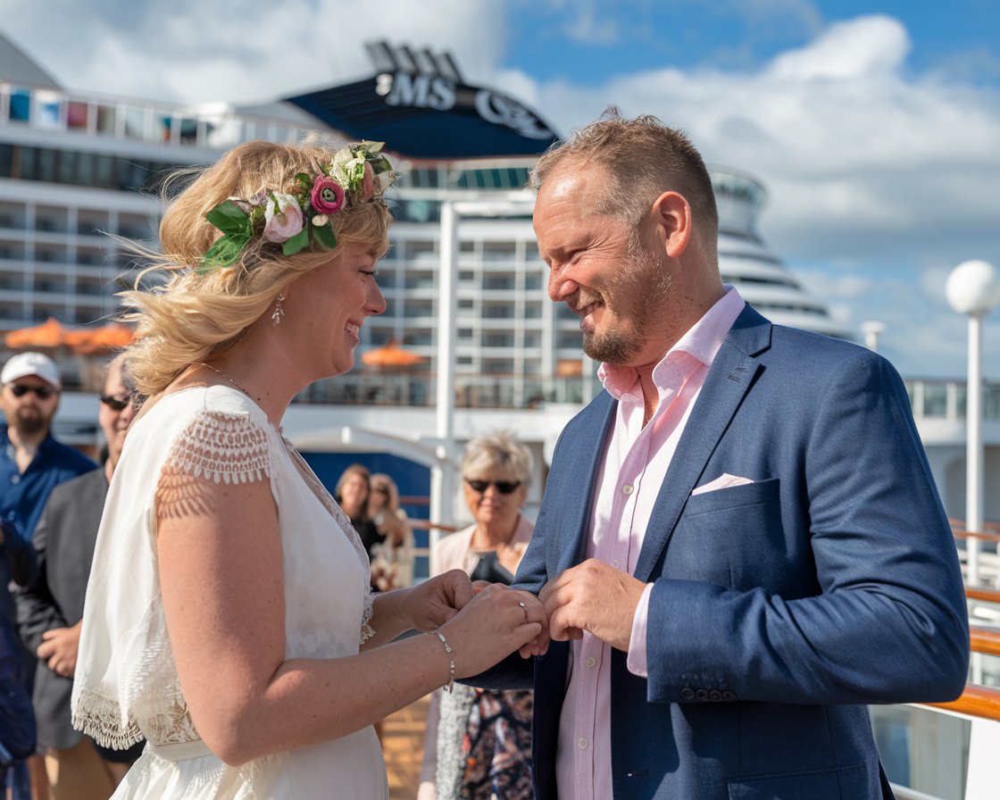 Casual wedding on MSC Cruise Ship