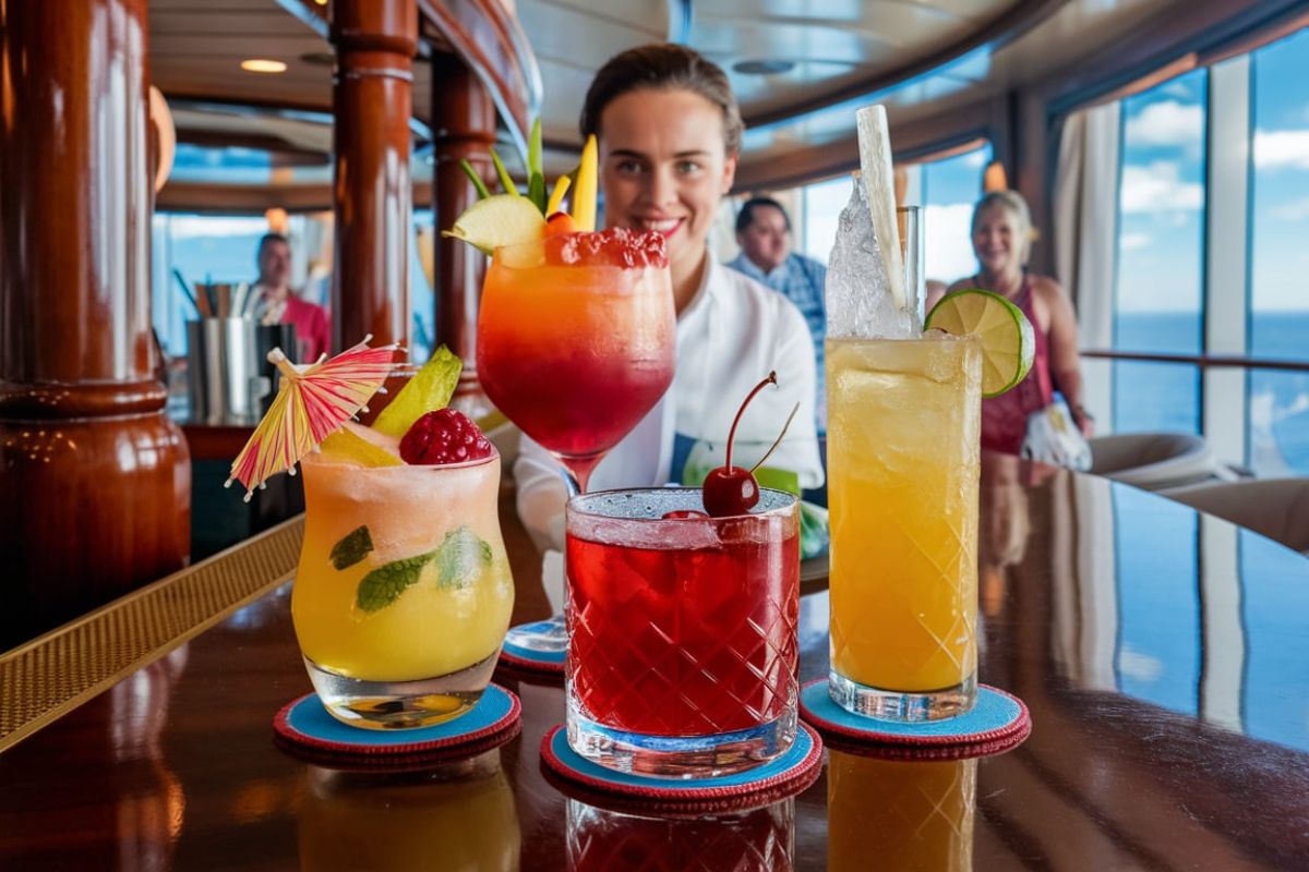 Cocktail drinks on a cruise from the UK