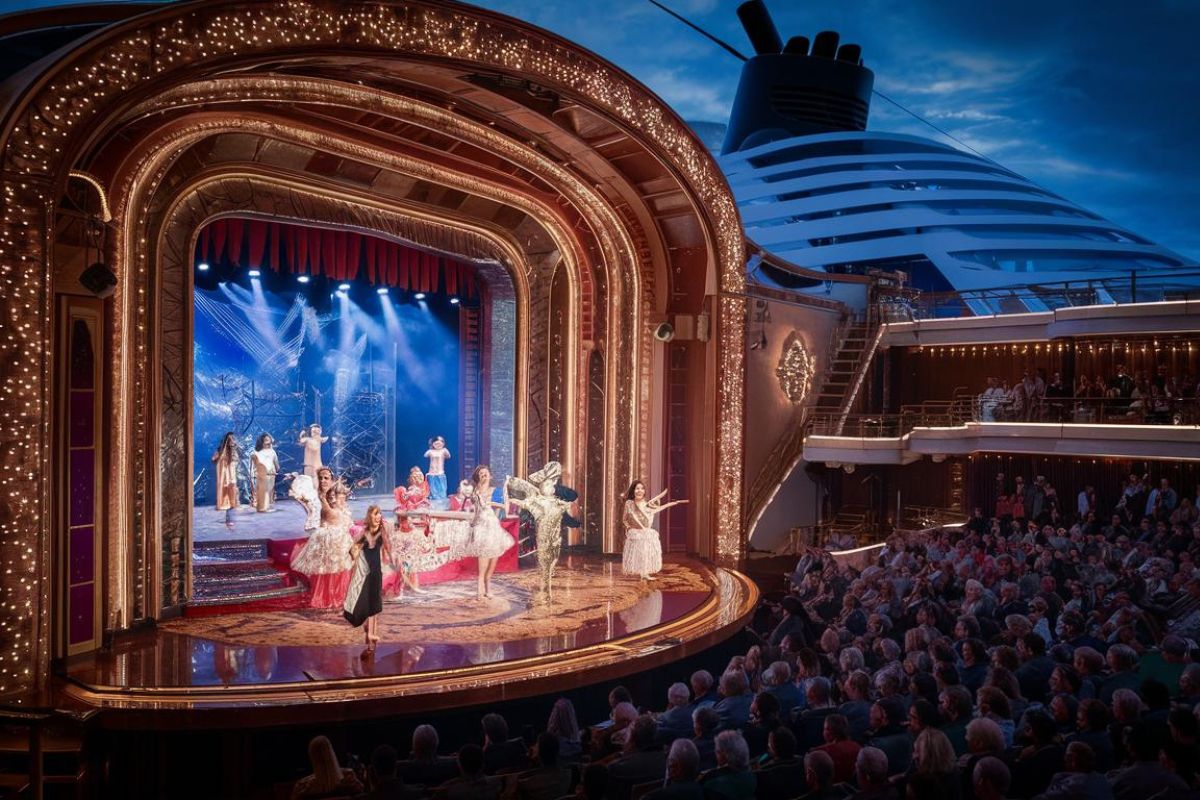 People at the theatre on a cruise ship