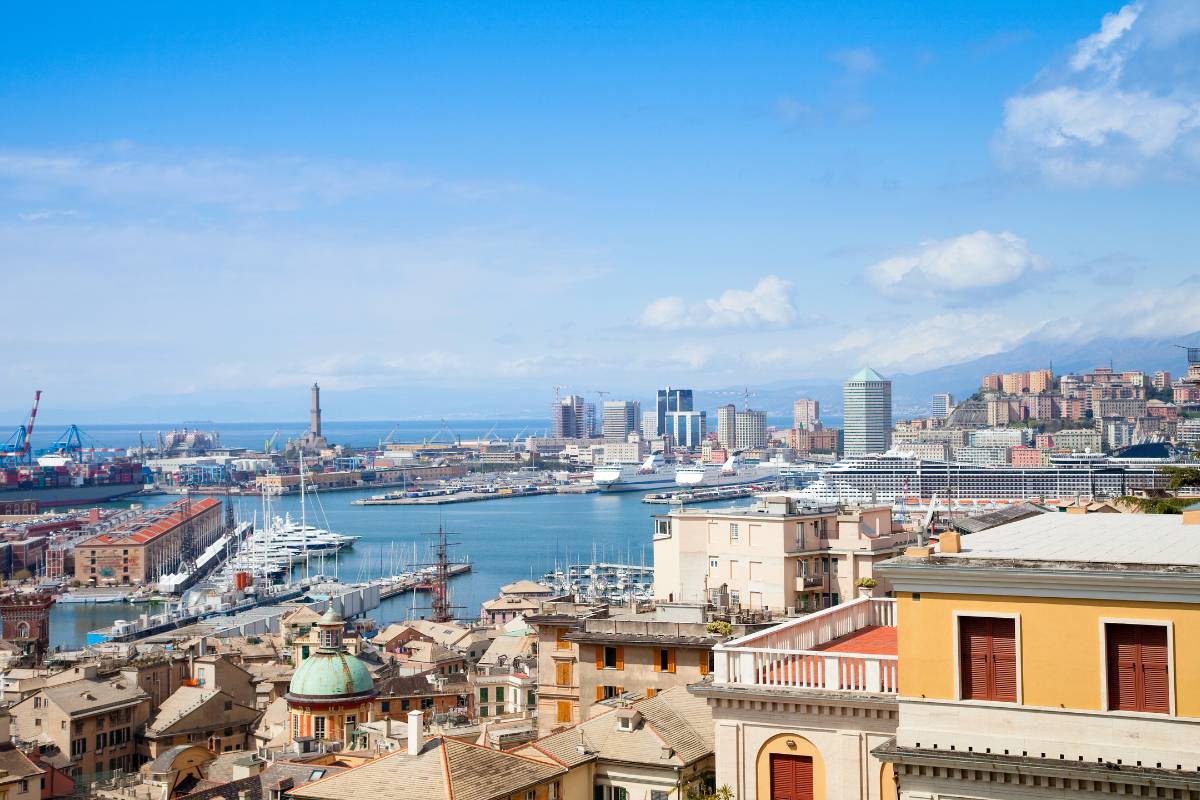 Port Genoa Harbour view from the city