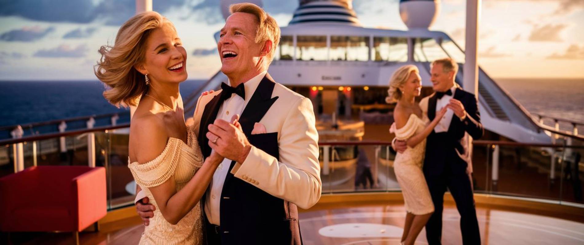 Couple on a luxury cruise
