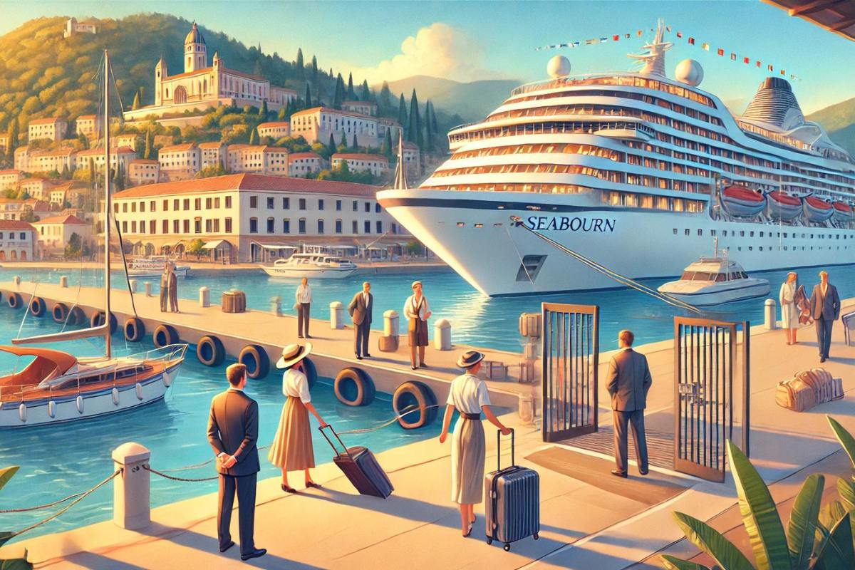 Me getting off the Seabourn Cruise ship in port