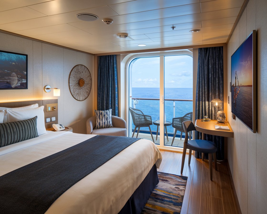 Balcony cabin on a Princess cruise ship