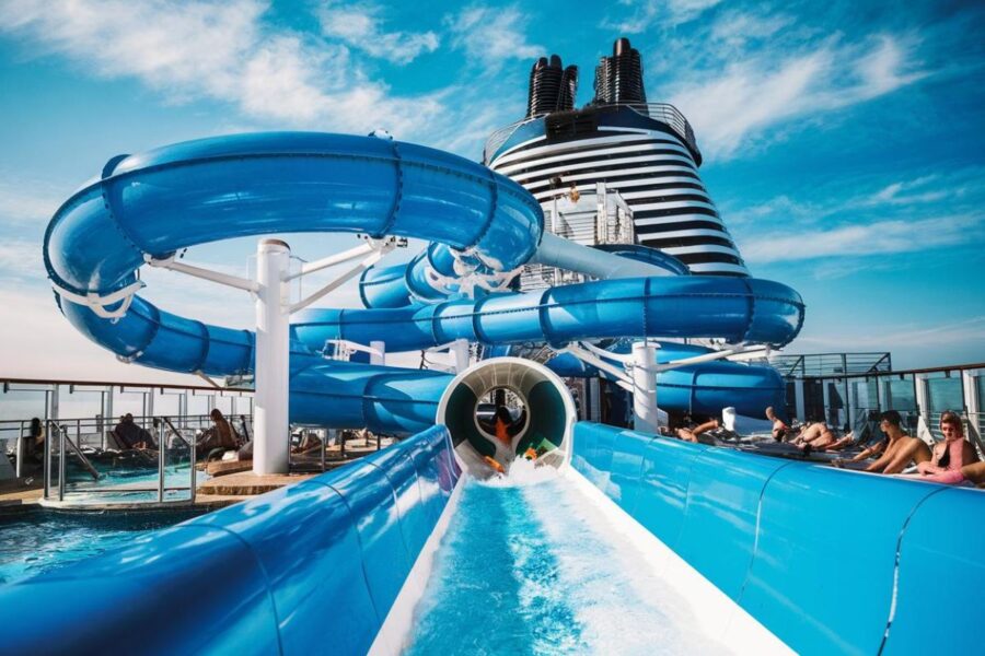 Futuristic water slide on a cruise ship (1)