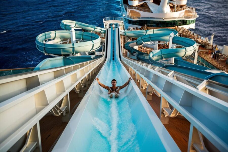 Futuristic water slide on a cruise ship (3)