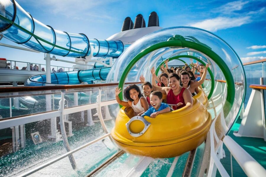 Futuristic water slide on a cruise ship (4)