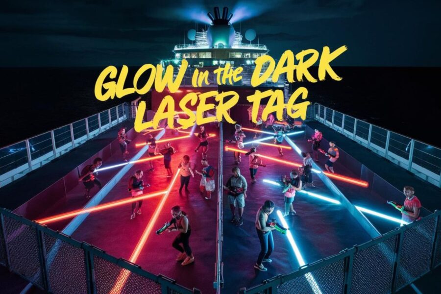 Glow in the dark laser tag on Symphony of the Seas cruise ship