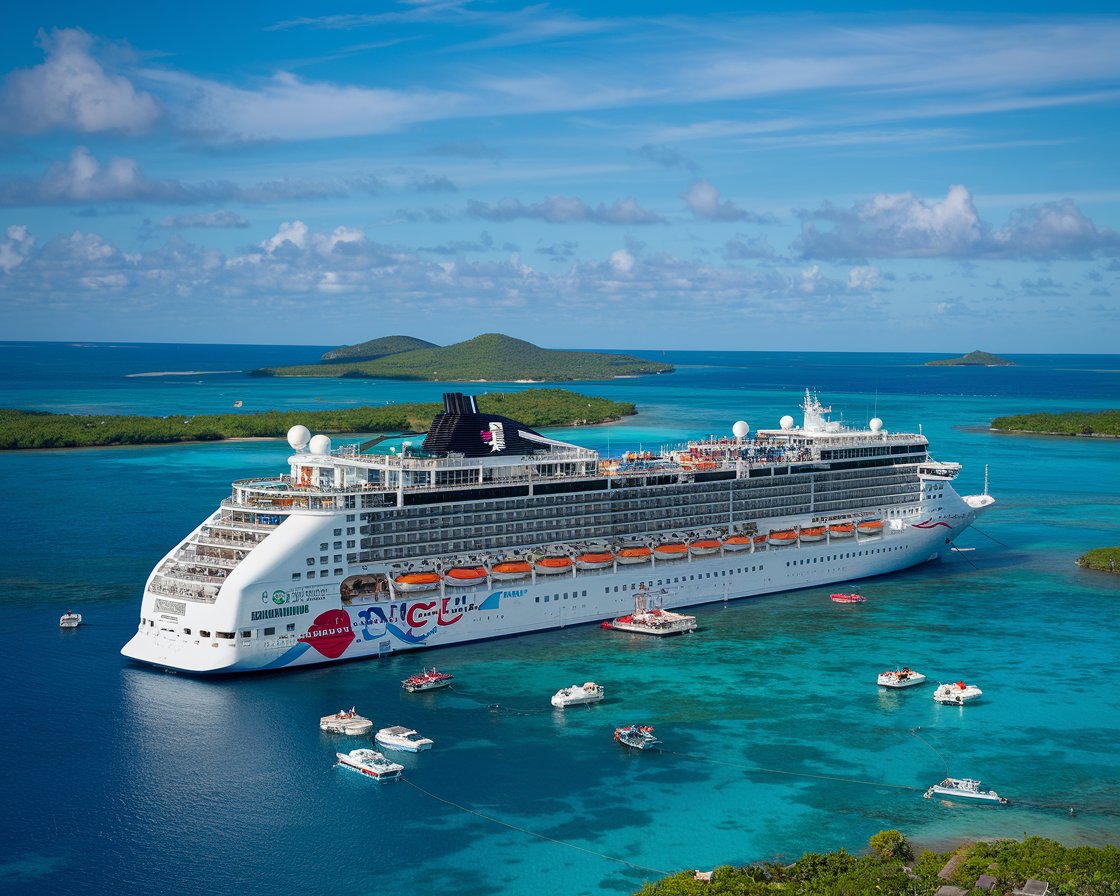 NCL Cruise ship in the Caribbean