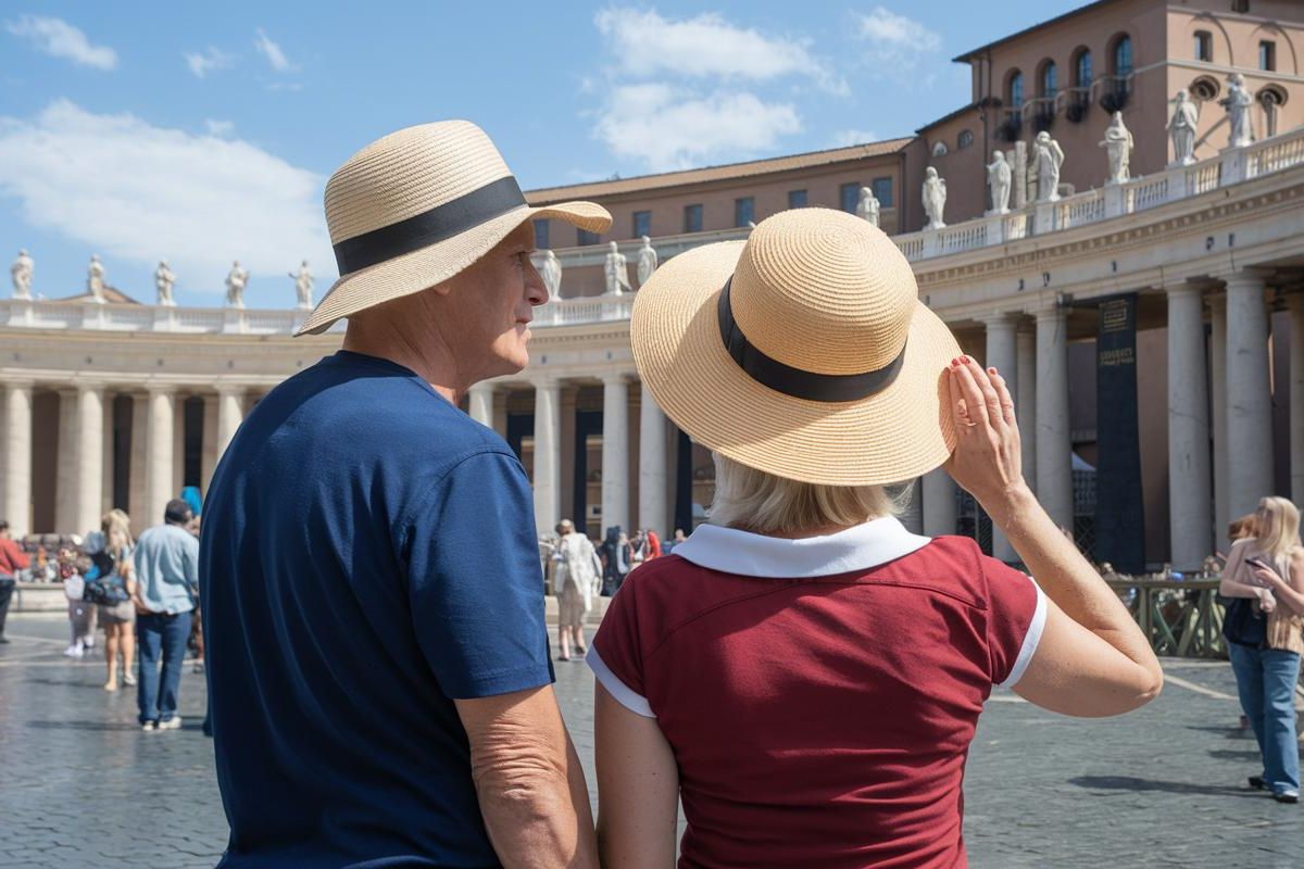 Couple in Rome on a Mediterranean Cruise