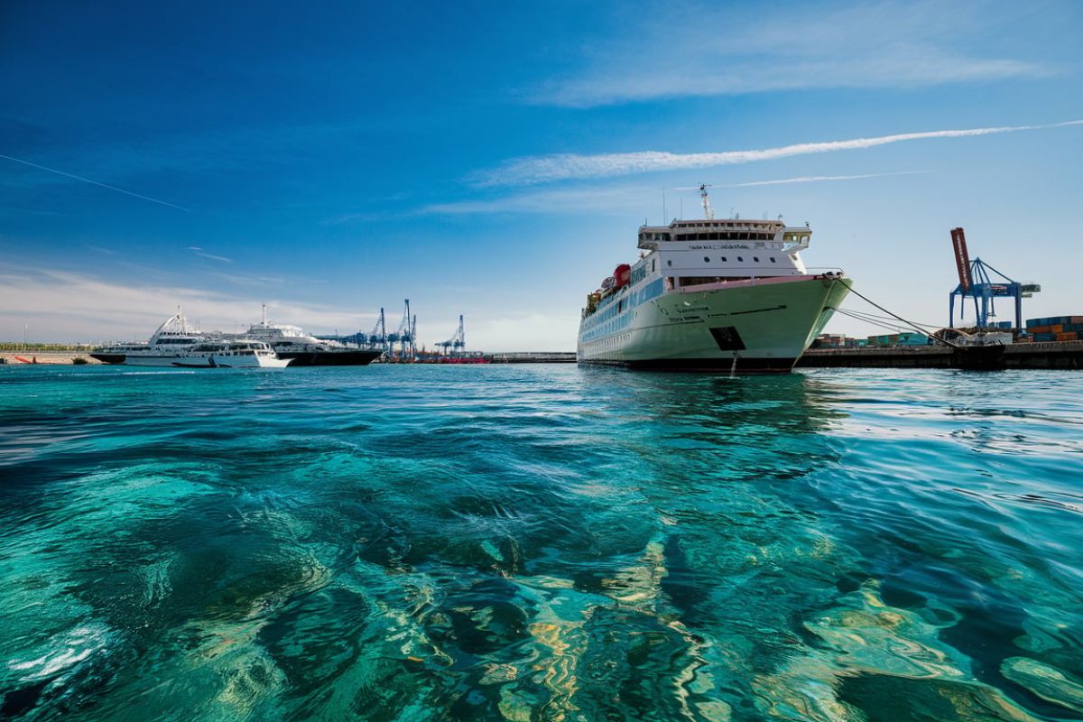 Cruise ship at port Civitavecchia