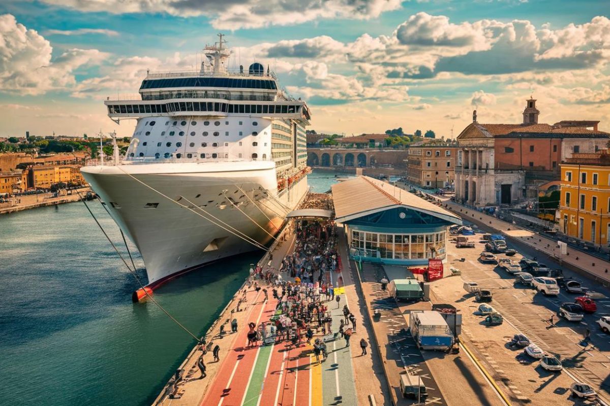 Cruise ship in port Civitavecchia