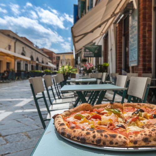 Pizza in town on a Mediterranean Cruise