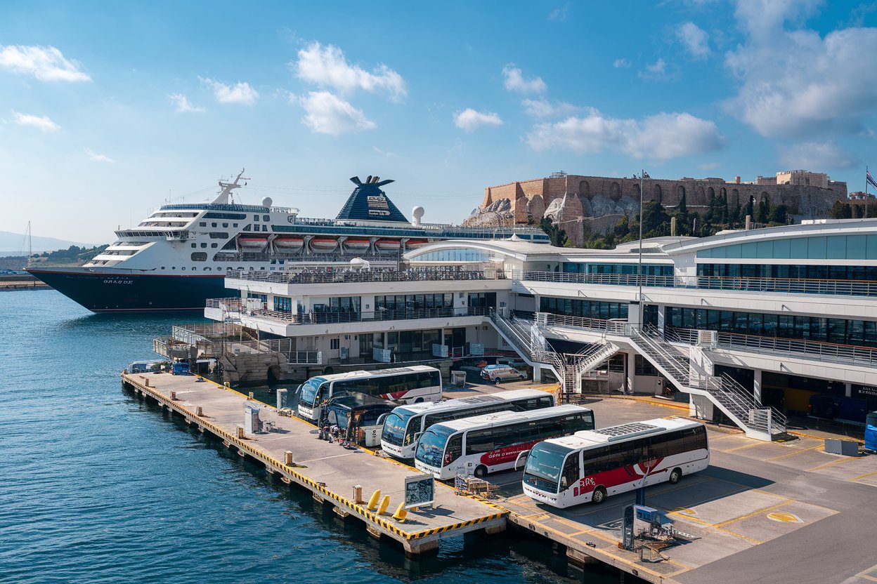 Cruise ship terminal layout for the port of Athens