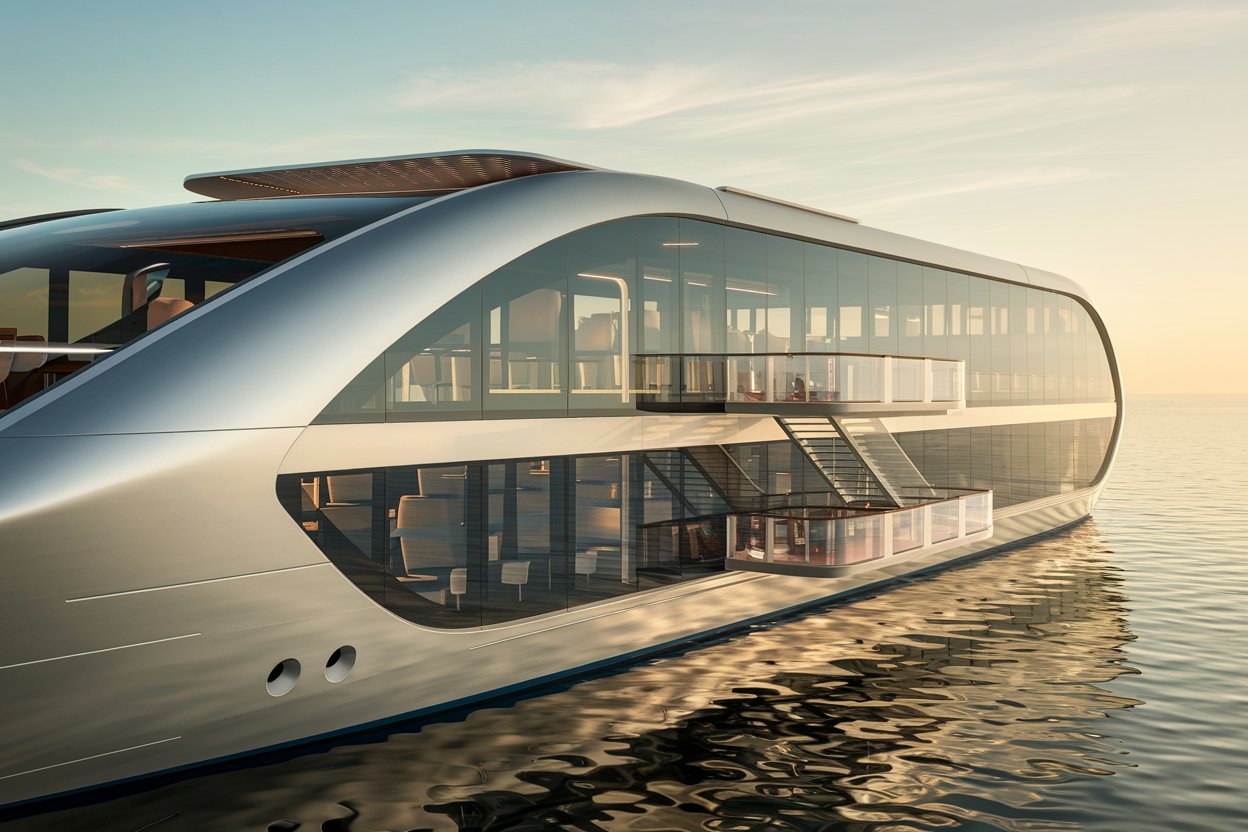 Futuristic electric cruise ship