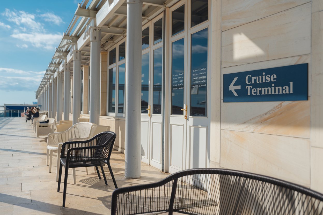 Waiting area. at cruise terminal in Athens