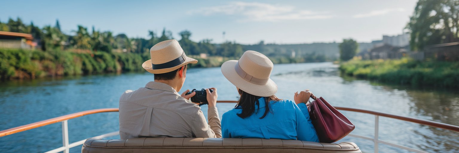 Couple on a river cruise