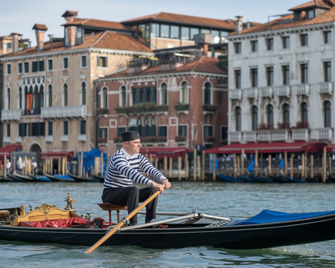 Gonderlier in venice in spring