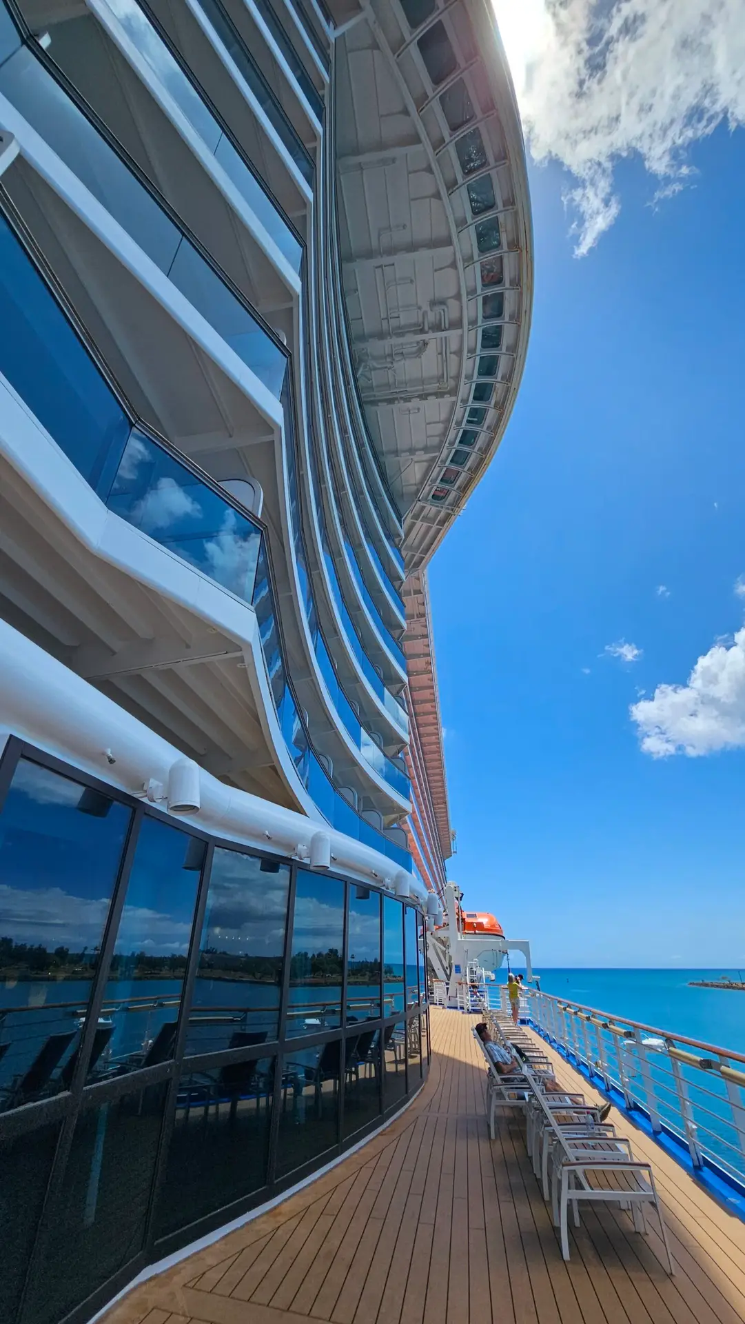 One of the seclueded decks on Royal Princess cruise ship