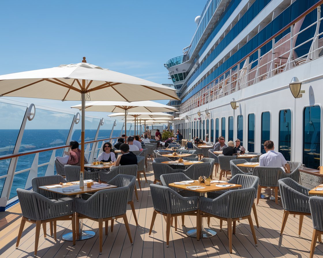 Outdoor dining on Norwegian Breakaway cruise ship