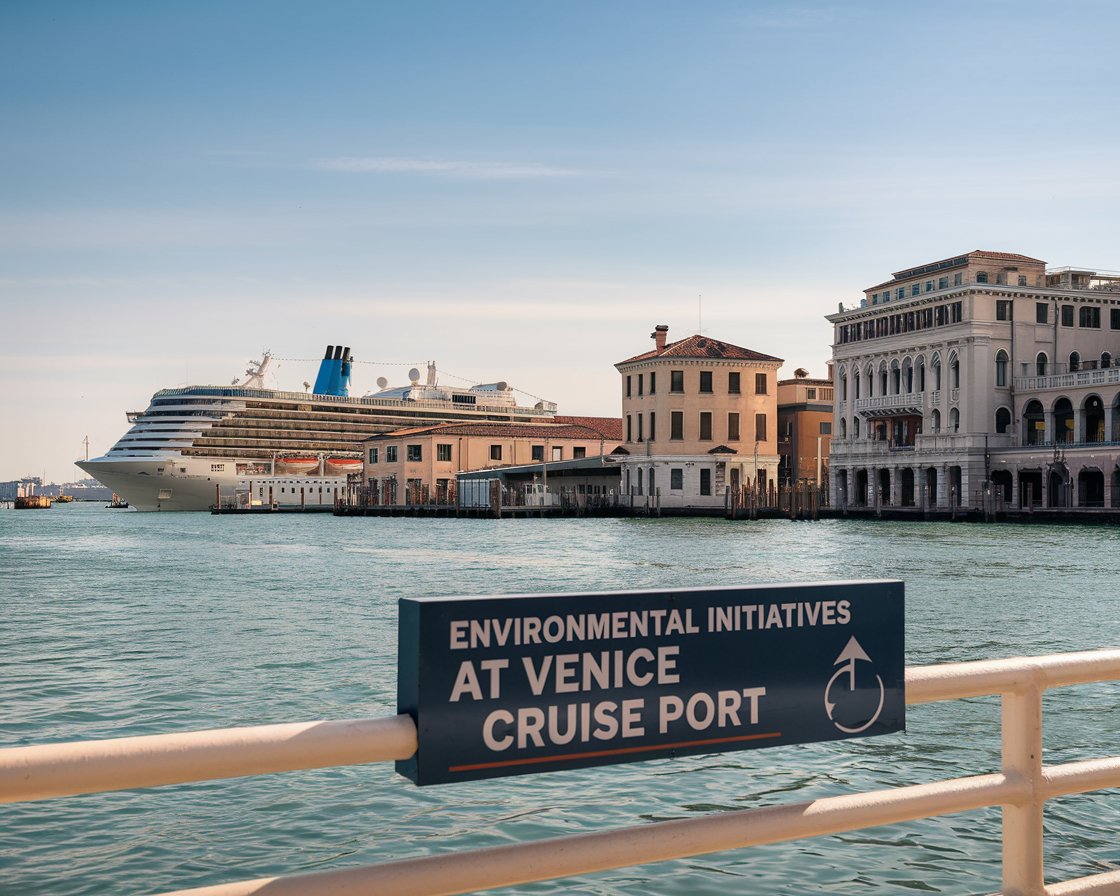 Sign Environmental Initiatives at Venice Cruise Port.