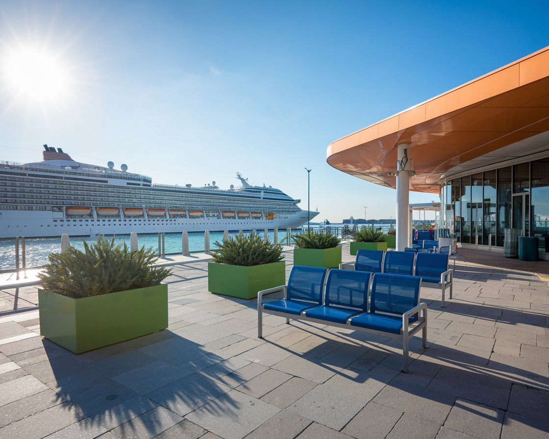 waiting area at the venice port terminal