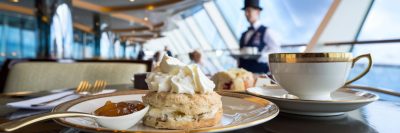 Afternoon tea on teh Britannia cruise ship