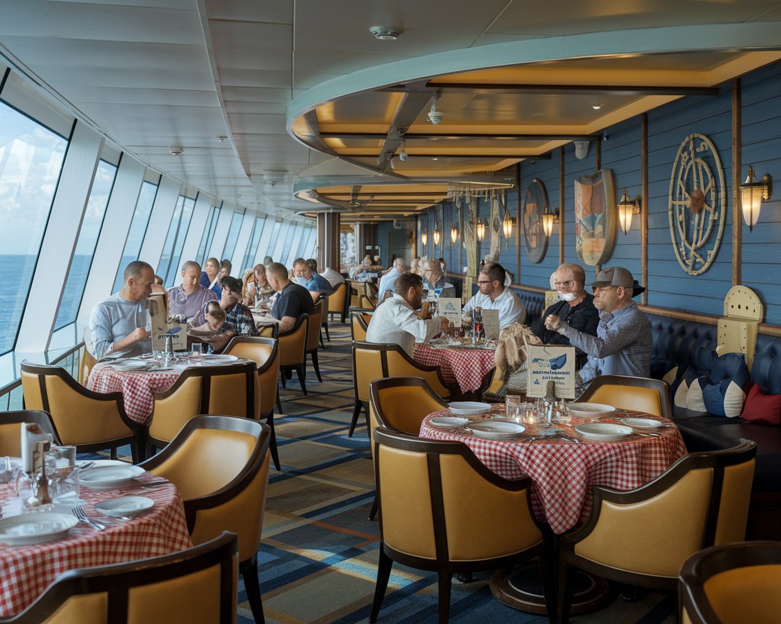 Steakhouse restaurant on a cruise ship