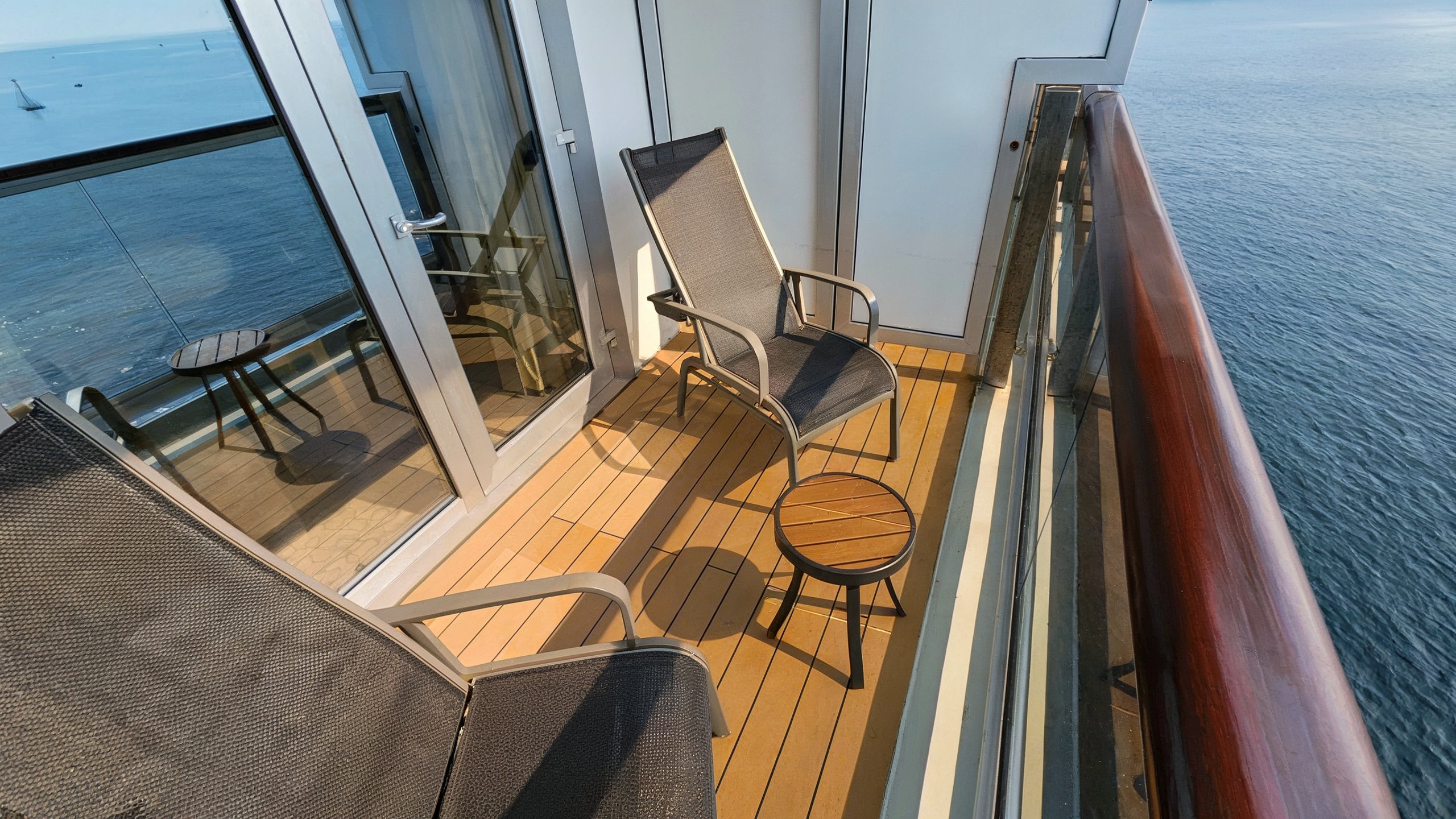 Our balcony room on Queen Elizabeth on our Alaska cruise