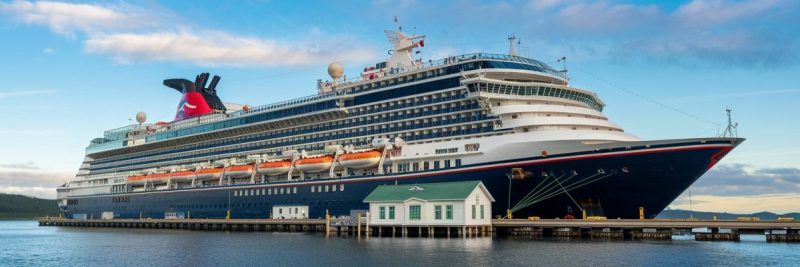 Barrow, Alaska Cruise port with cruise ship on the background