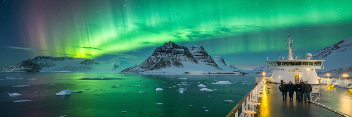 Northern Lights in the Arctic Region on a cruise ship