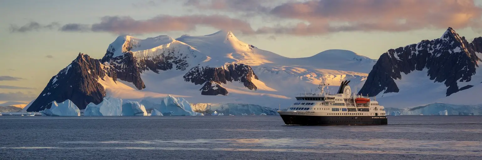 Cruise ship navigating Weddell Sea