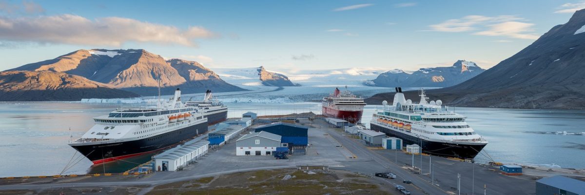 Kangerlussuaq, Greenland Cruise Port with cruise ships