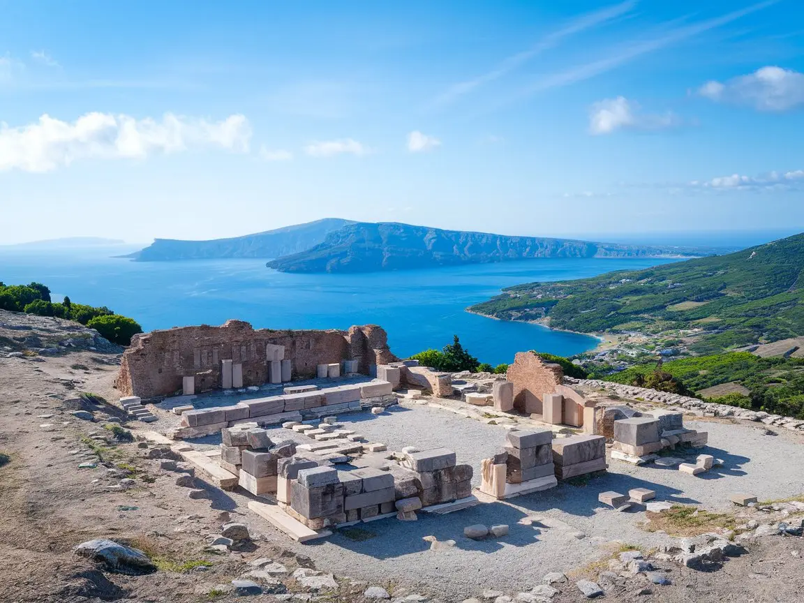 Mesa Vouno mountain, Ancient Thera offers spectacular photo opportunities of Hellenistic ruins