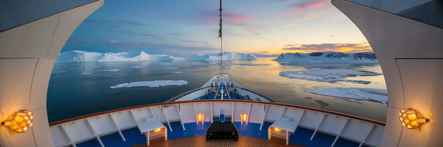 Perfect polar cruise from a cabin view