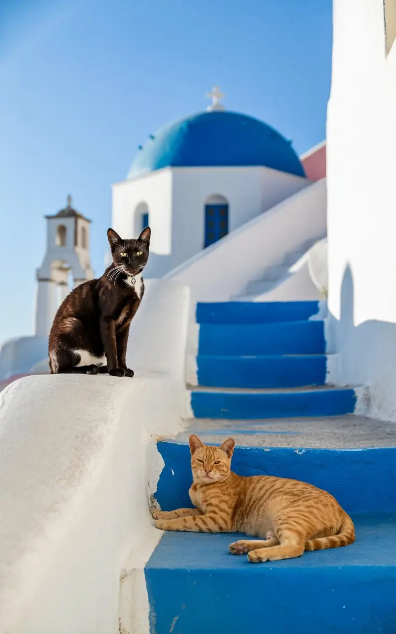 Santorini’s Famous Cats photo