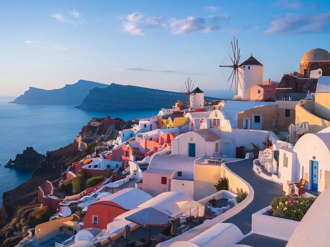 The highest point in Santorini rewards photographers with sweeping 360-degree views of the entire island.