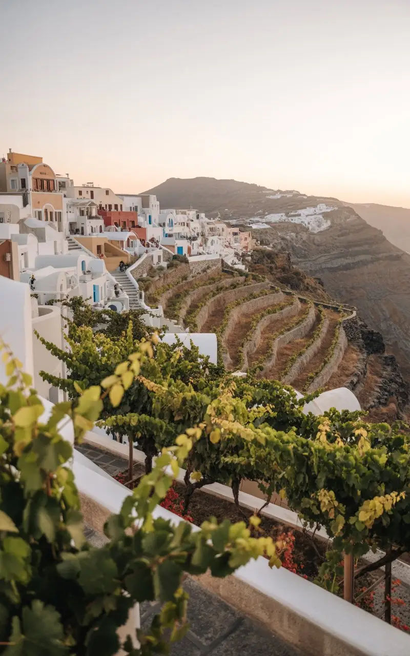 Vineyard Landscapes in Santorini Greece