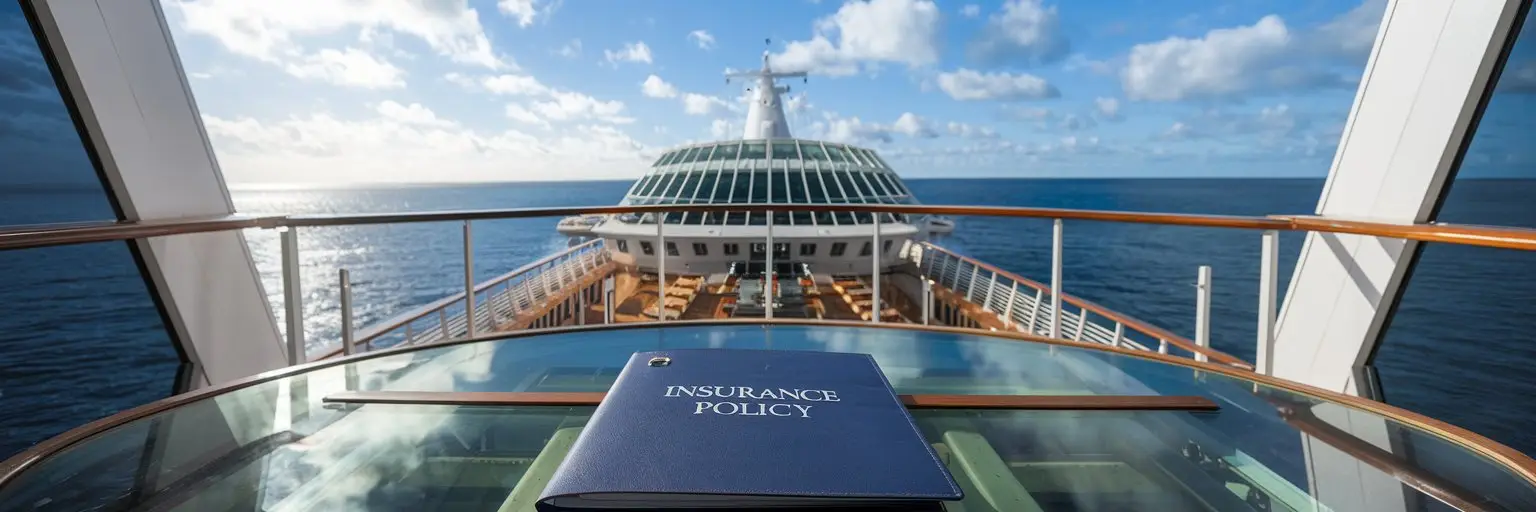 insurance policy folder at the table of cruise ship